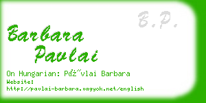 barbara pavlai business card